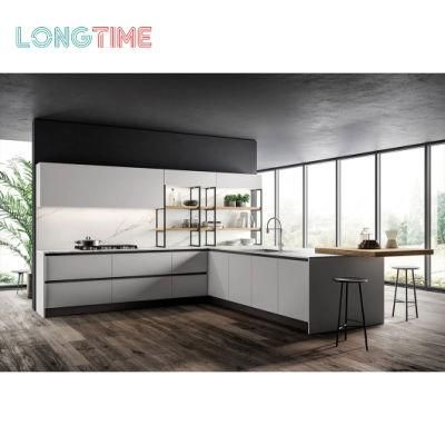 High Quality Kitchen Cabinets Made in China Modern Simple Design Gray Glossy Kitchen Cabinet