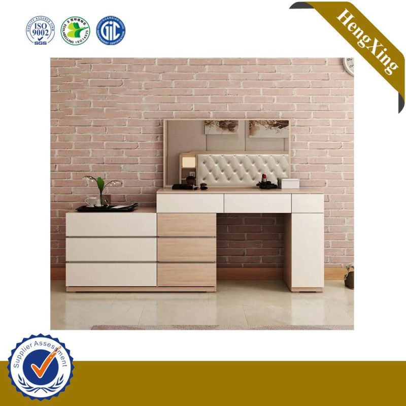 Modern Luxury Wooden Home Bedroom Furniture Set Dresser Side Cabinet Mirror Dressing Table