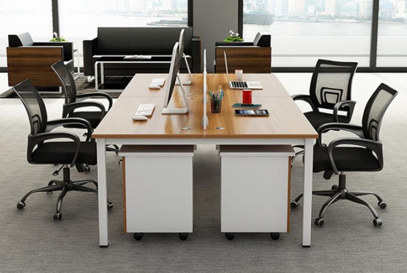 Modern Chinese Melamine 4 Person Office Workstations Custom Office Furniture