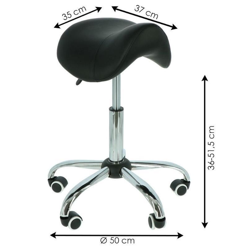 Ergonomic Saddle Chair - Comfortable Saddle Stool with Wheels - Swivel Salon Cutting Stool for Kitchen, Salon, SPA, Tattoo, Pedicure, Massage -E