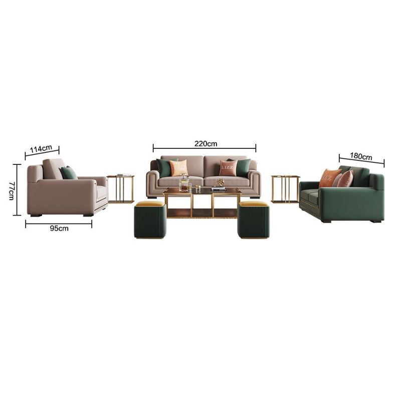 Italian Style Modern Luxury Design Home Furniture Set Living Room 1s+2s+3s Fabric Velvet Sofa