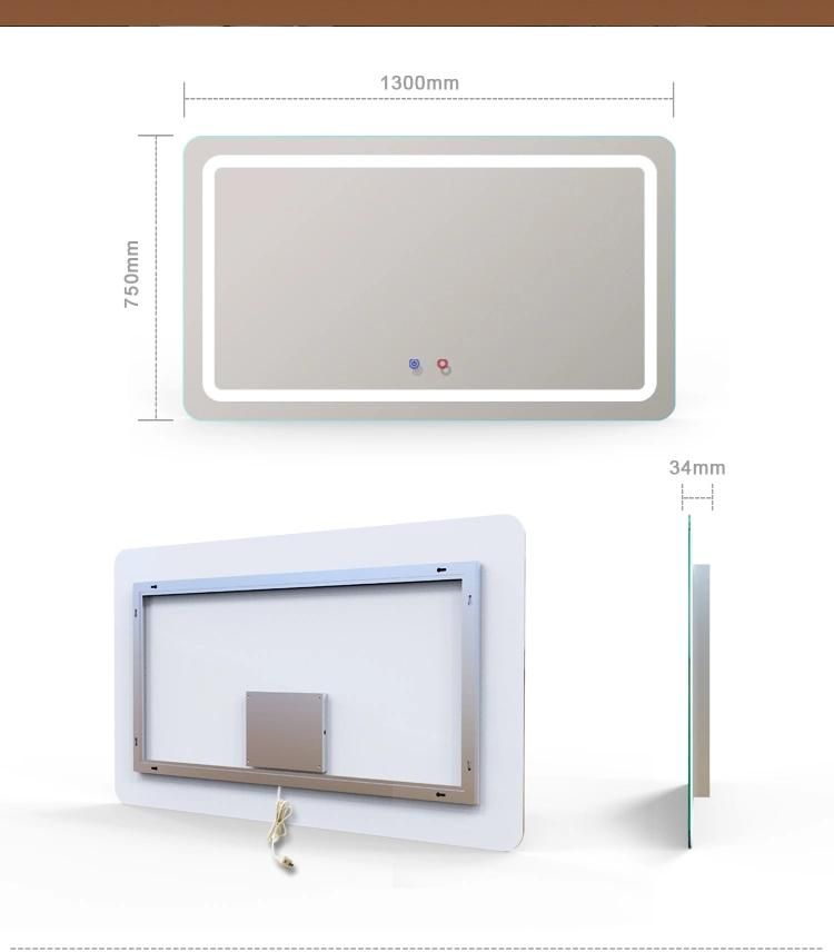 Rectangular Smart Glass Vanity Furniture LED Bathroom Wall Mirror with Lights