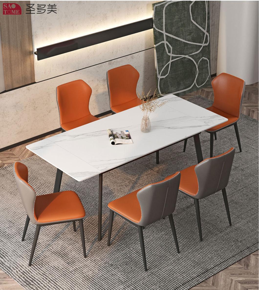 Modern Southeast Asia Design Extendable Dining Table Metal Slate Dining Table