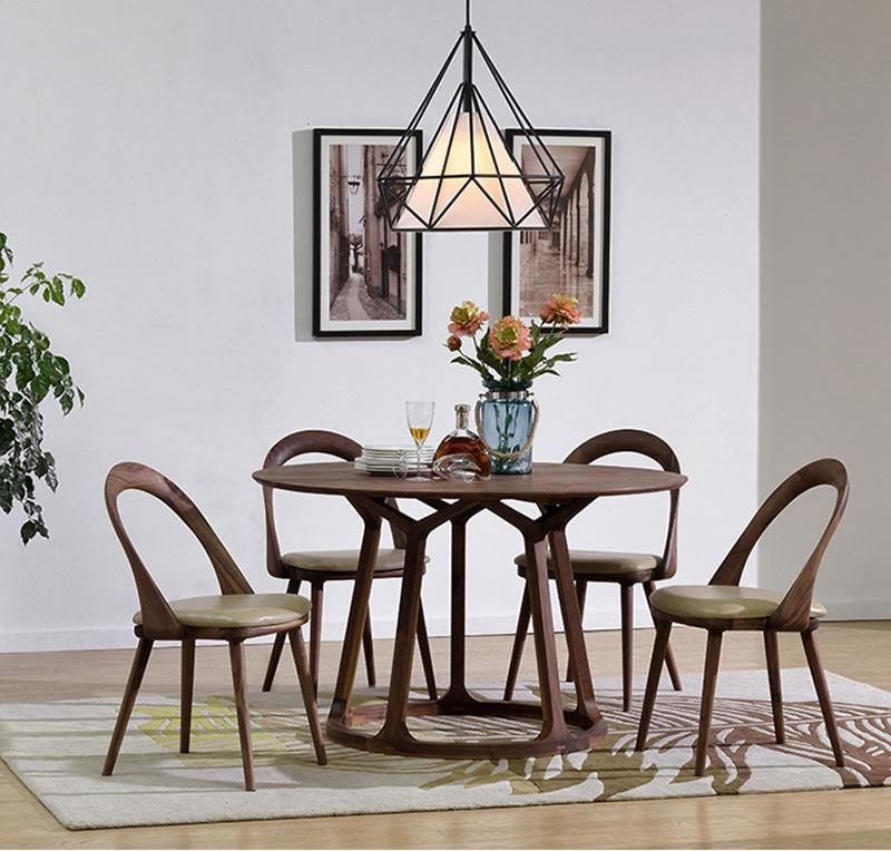 Top Quality Round Wood Kitchen Dining Table Set for 4 Person