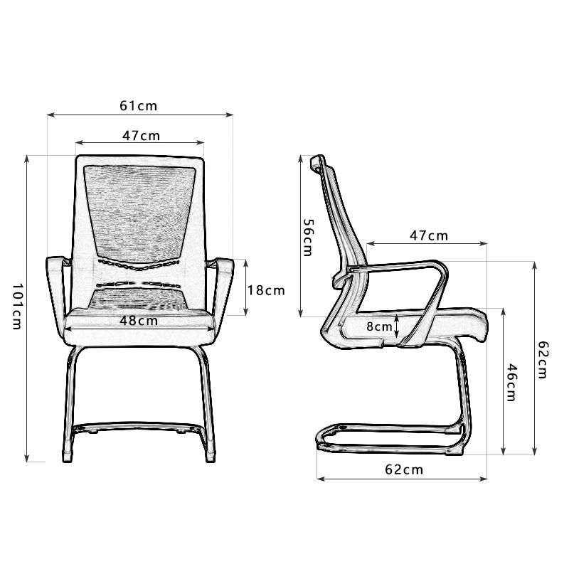 Primary School University Office Visitor Without Castor Meeting Chair