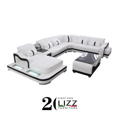 European Nordic Style Modern Leather Home Furniture Set Living Room Sectional Sofa