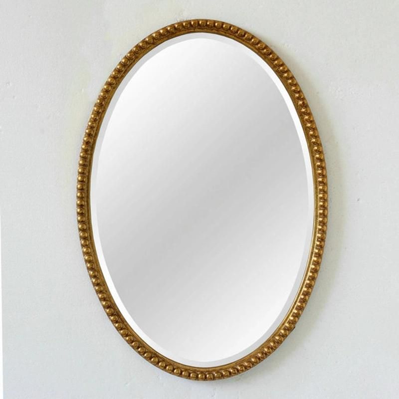 European Bathroom Mirror Nordic Bathroom Mirror Dressing Mirror Retro Hanging Wall Bedroom Oval Makeup Mirror