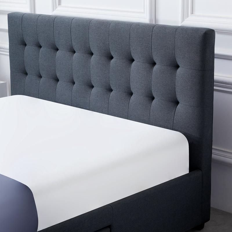 Latest Furniture Storage Bed Frame Single Double Size Modern Bed with Storage Drawer