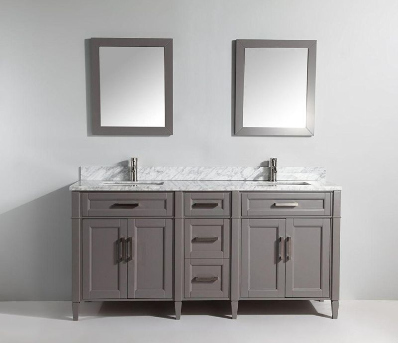 Wholesale New Design White 72 Inch Double Sink Bathroom Cabinet