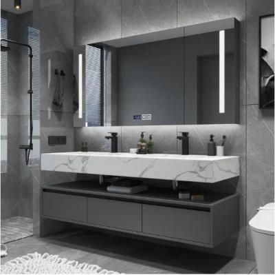 Modern Rock Board Bathroom Cabinet Combination Smart Mirror Light Luxury Bathroom Vanity Cabinet Floor Bathroom