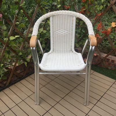 Modern Garden Restaurant Furniture Aluminum Tube Outdoor Rattan Chair