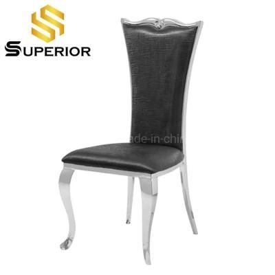 Wholesale China Factory Restaurant Metal Synthetic Leather Dining Chairs