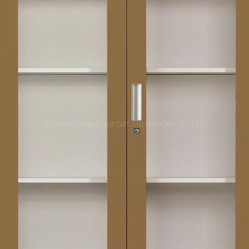 Modern Document Cupboards File Cabinets with Glass Doors and Shelves