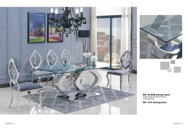 High Quality Luxury Stainless Steel Irregular Dining Table with Artificial Marble Top