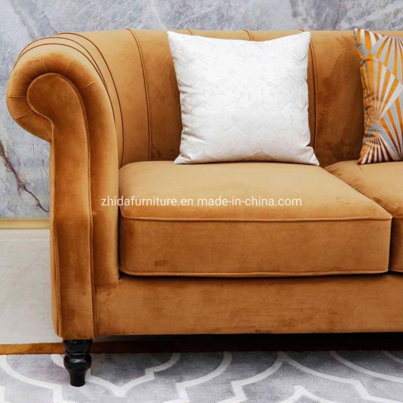 Popular Modern Classic Design Old Style Vintage Fabric Chesterfield Sectional Sofa