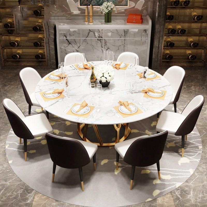 Restaurant Metal Frame Artificial Marble Dining Table American Style