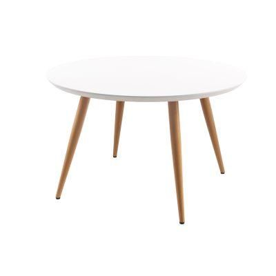 Modern Design Room Furniture Nordic Style Dining Table with MDF Wooden Table Metal Tube Legs