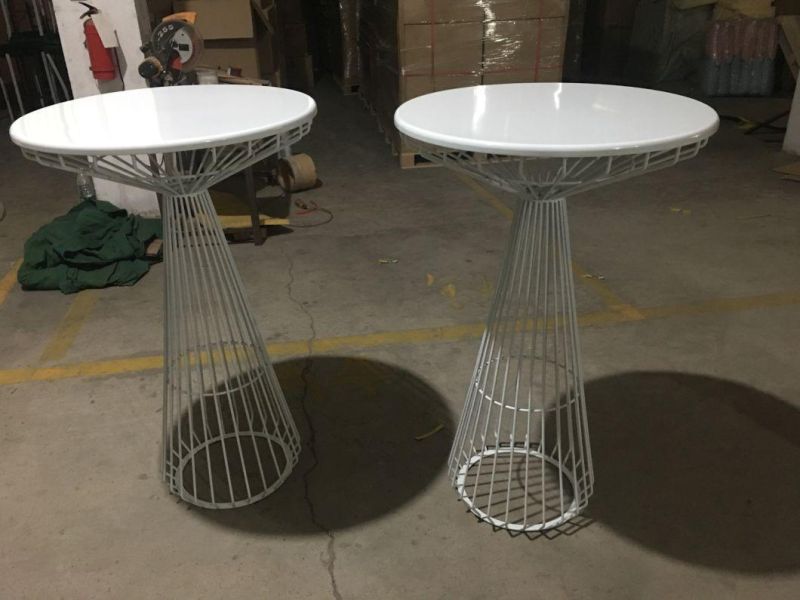 Modern Deisgn High Dry Metal Wire Round Bar Stool Table