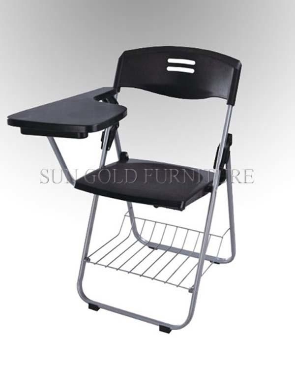 Mesh Flip Training Room Chair Folding Chair with Writing Table and Wheels