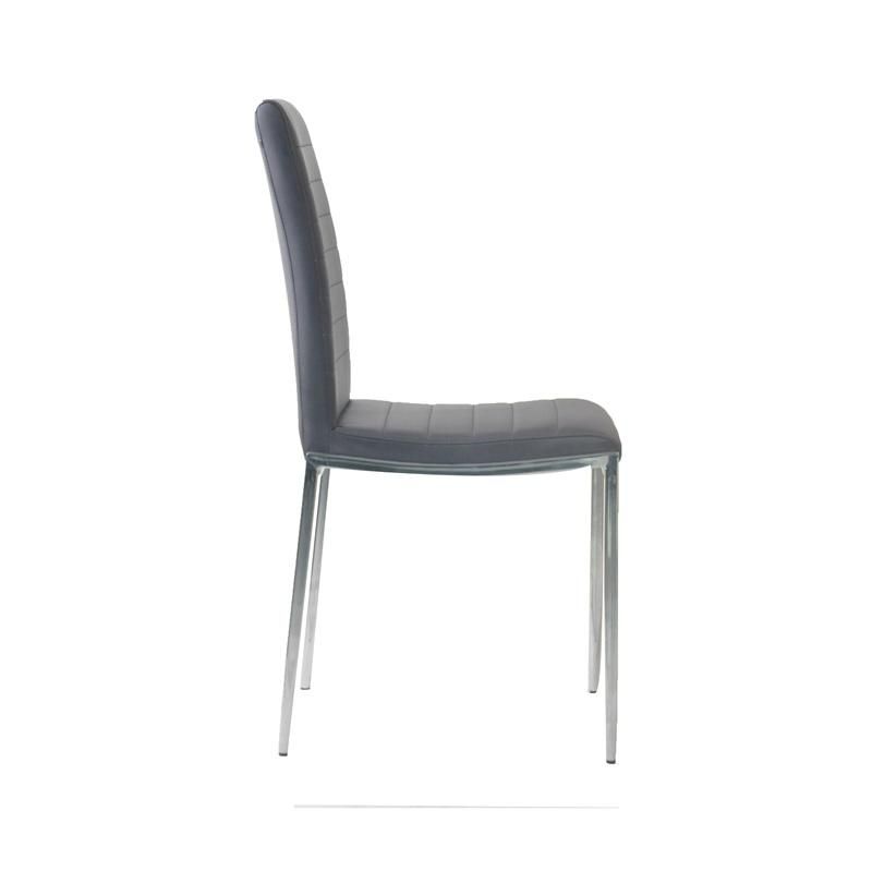 Wholesale Modern Nordic Luxury Metal Chromed Legs PU Dining Chair