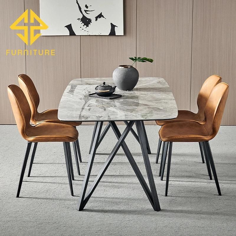 Cheap Price Hot Sale Home Furniture Modern Gray Velvet Fabric Dining Chair with Metal Legs