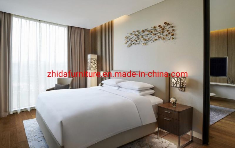 Saudi Arabia Modern 5 Star Commercial Resort Hilton Hotel Apartment Furniture Living Room Bedroom Wooden King Size Bed