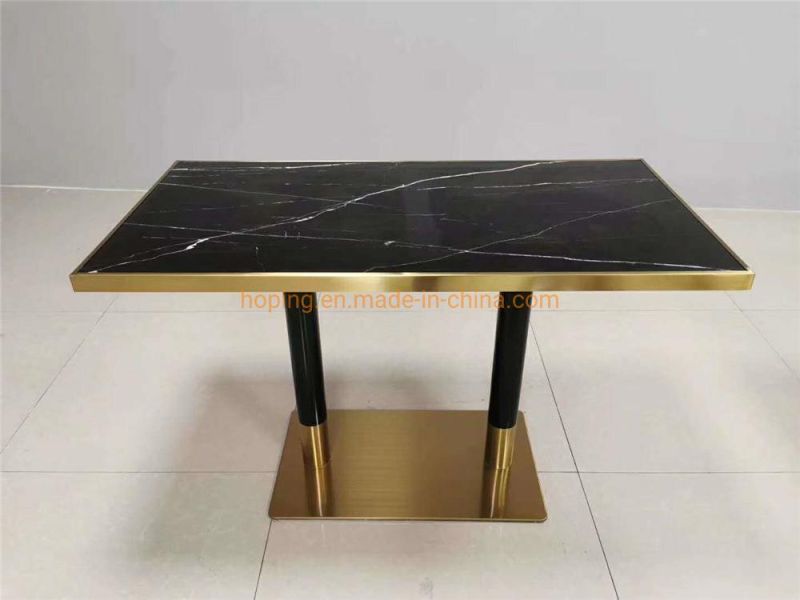 Factory Direct Metal Frame Table and Chair Modern Dining Table Set Chinese Hotel Furniture