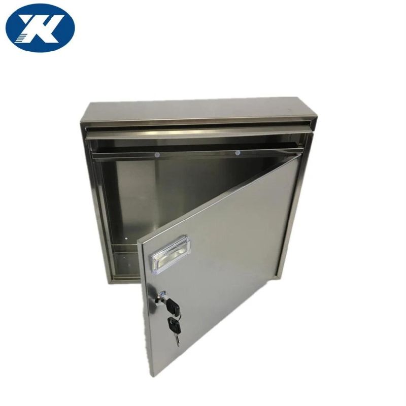 Stainless Steel Locking Wall Mount Letter Post Mail Security Drop Box Mailbox