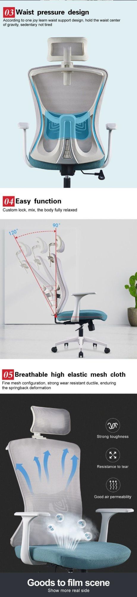 Quality Extendable Trendy Fixed Arms Computer Chair