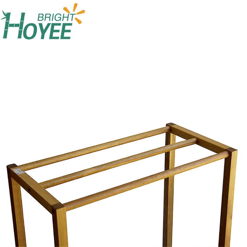 Free Standing Bamboo Wooden Bathroom Rack Display Shelf Towel Rack Stand