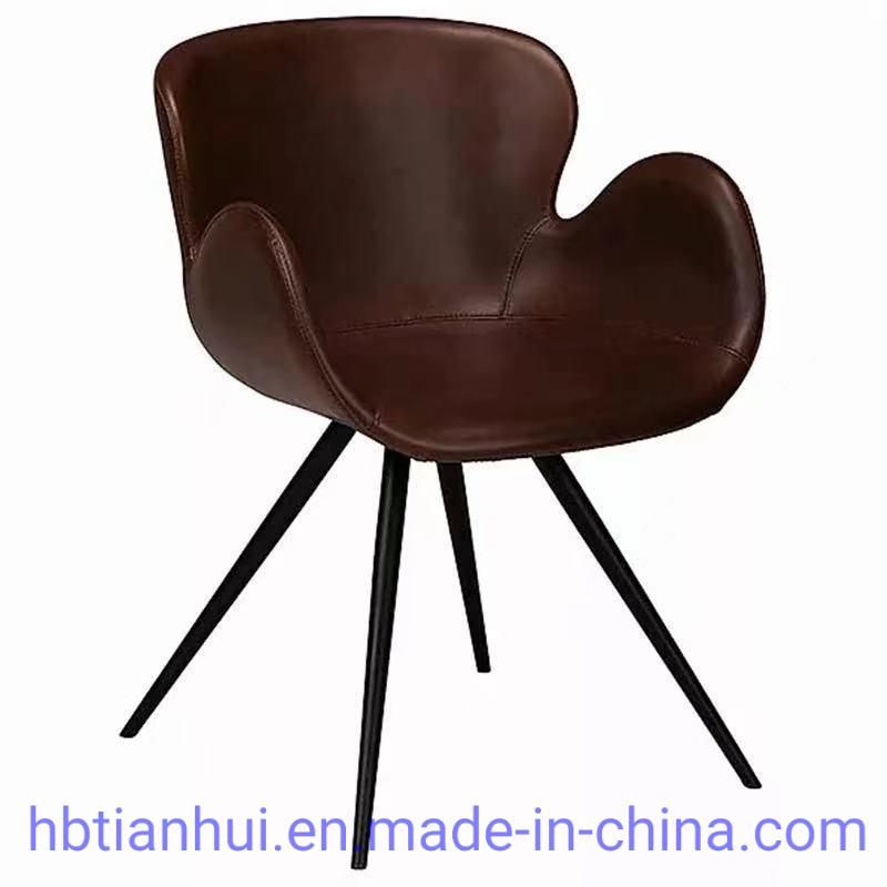 Modern Furniture Hot Sale Hotel Coffee Fabric Surface Metal Legs Dining Chair