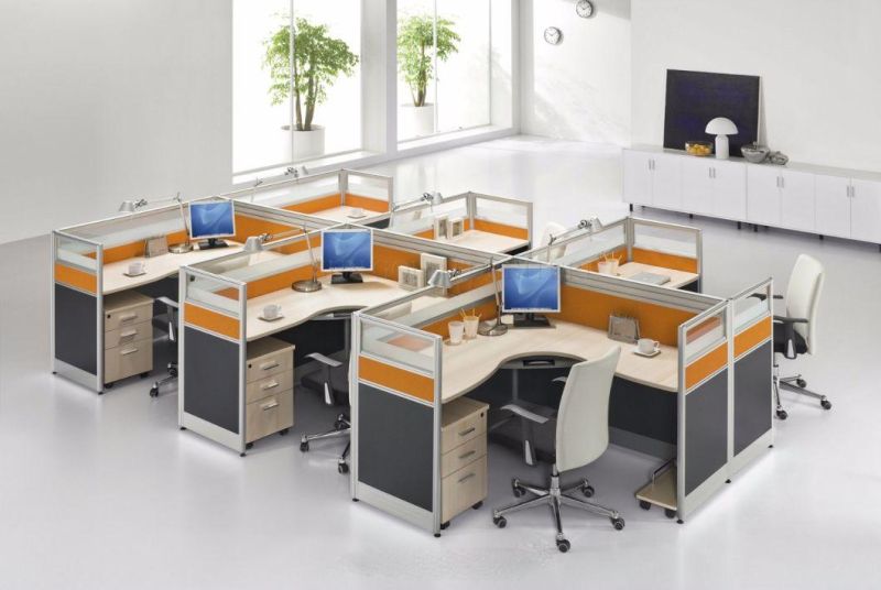 Modern L Shape Wooden Office Table Workstation Partition (SZ-WST758)