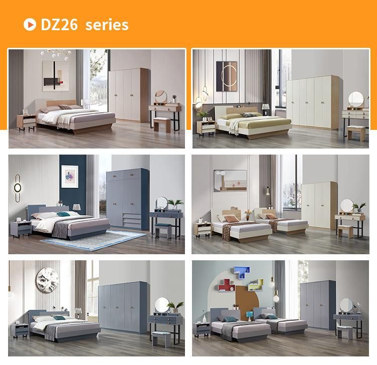 Modern Fashion Cheap Hotel Furniture Bedroom Set Designs MDF Bed