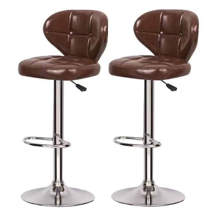 Leather Upholstered Adjustable Bar Stool Kitchen High Bar Chair Furniture