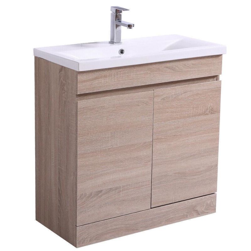 Bathroom Vanity Unit Basin Sink Furniture Floor Standing Cabinet Light Oak