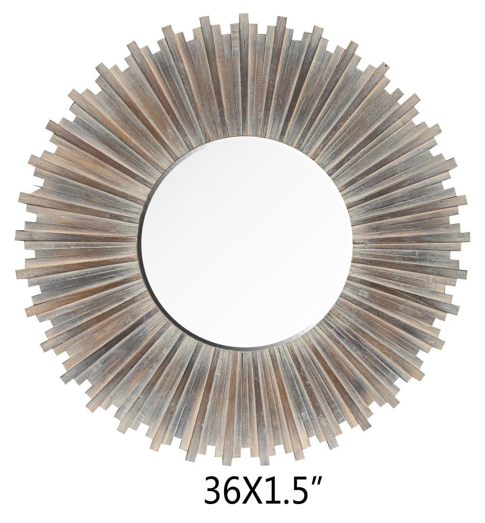 Sun Mirror Bathroom Vanity Mirror Wall Mount Mirror Dia. 34 X 1" Gold Bathroom Mirror