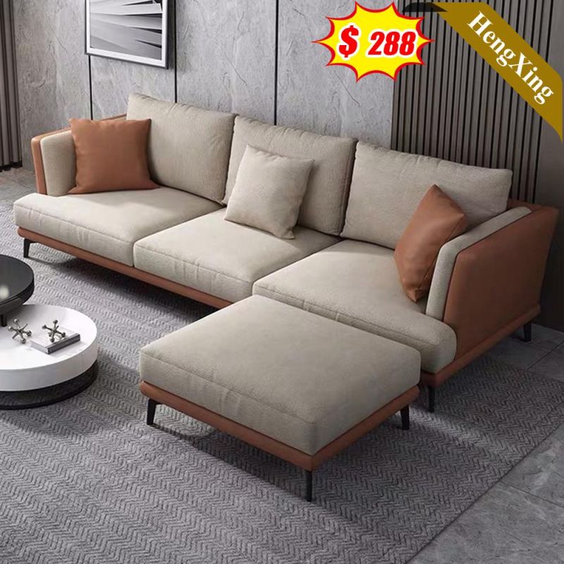 Modern Home Living Room Hotel Lobby 1/2/3 Seat Sofas Office Metal Legs White Color PU Leather Fabric Leisure Sofa Set