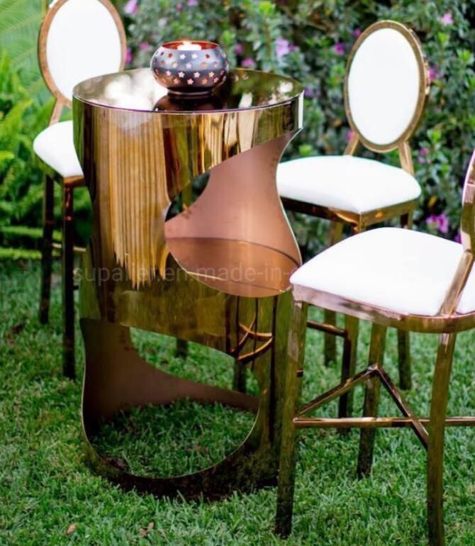 Outdoor Bar Furniture Round Cocktail Tables with Metal Frame