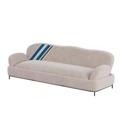 Modern Sectional Home Sofa Furniture Nordic Fabric Couch Loveseater Leisure Velvet Sofa with Metal Legs