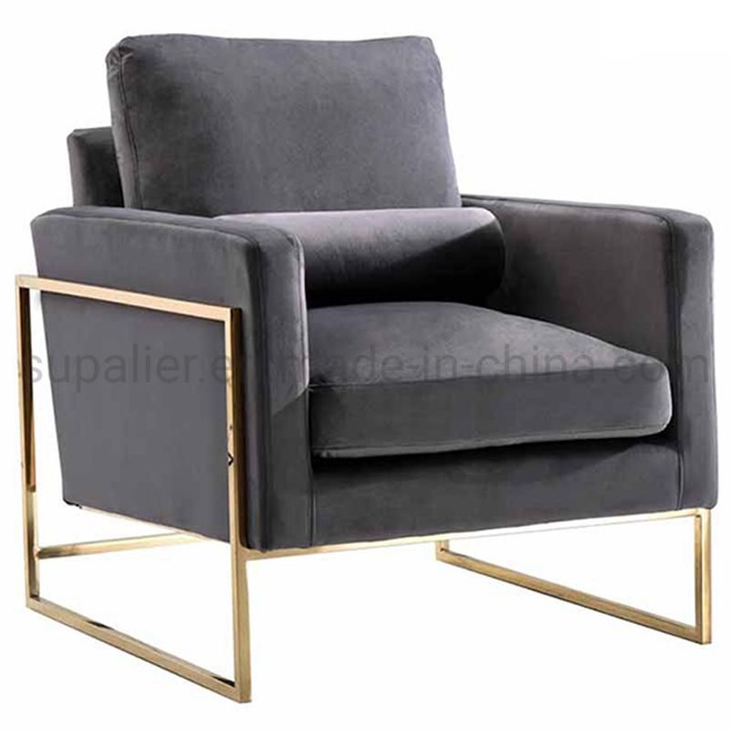 High Quality Living Room Furniture Metal Frame Black Fabric Sofa