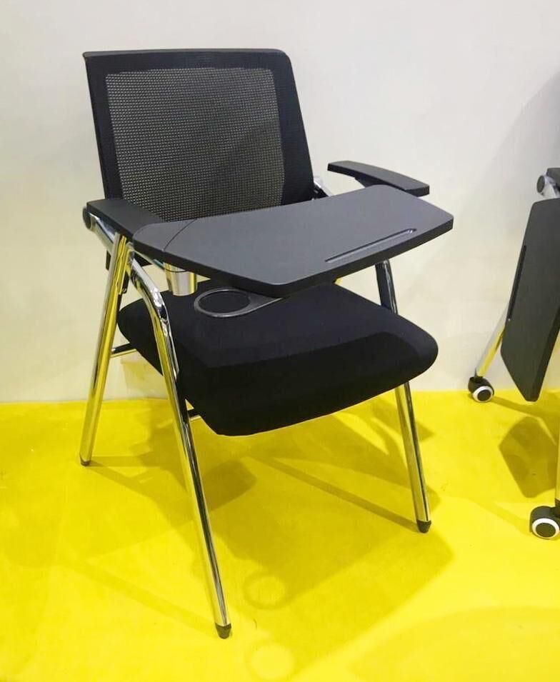 Mesh Flip Training Room Chair Folding Chair with Writing Table and Wheels