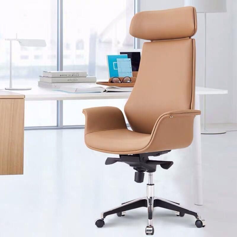 Foshan Modern Solid Wood Geninue Leather Manager Office Chair Boss Chair