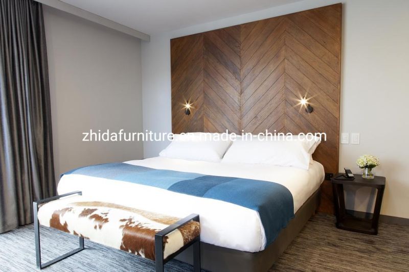 Hotel Bedroom Furniture Wooden 5 Star Customized Queen Bed