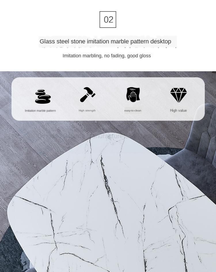 Wholesale Nordic Marble Top Rectangular Light Luxury Rock Plate Dining Room Set Modern Simple Dining Table