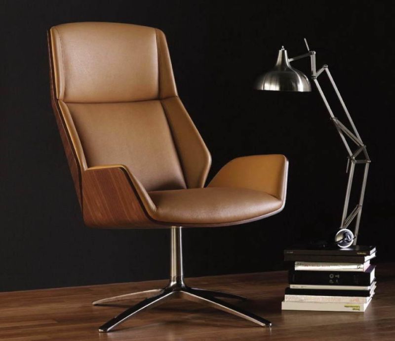 Modern Designer Swivel Office Meeting Chair with Stainless Steel Base