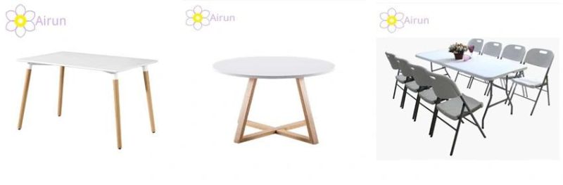White Black 18mm MDF Surface with Plastic Legs Cafe Dining Room Furniture 4 or 6 Chairs Square Dining Table