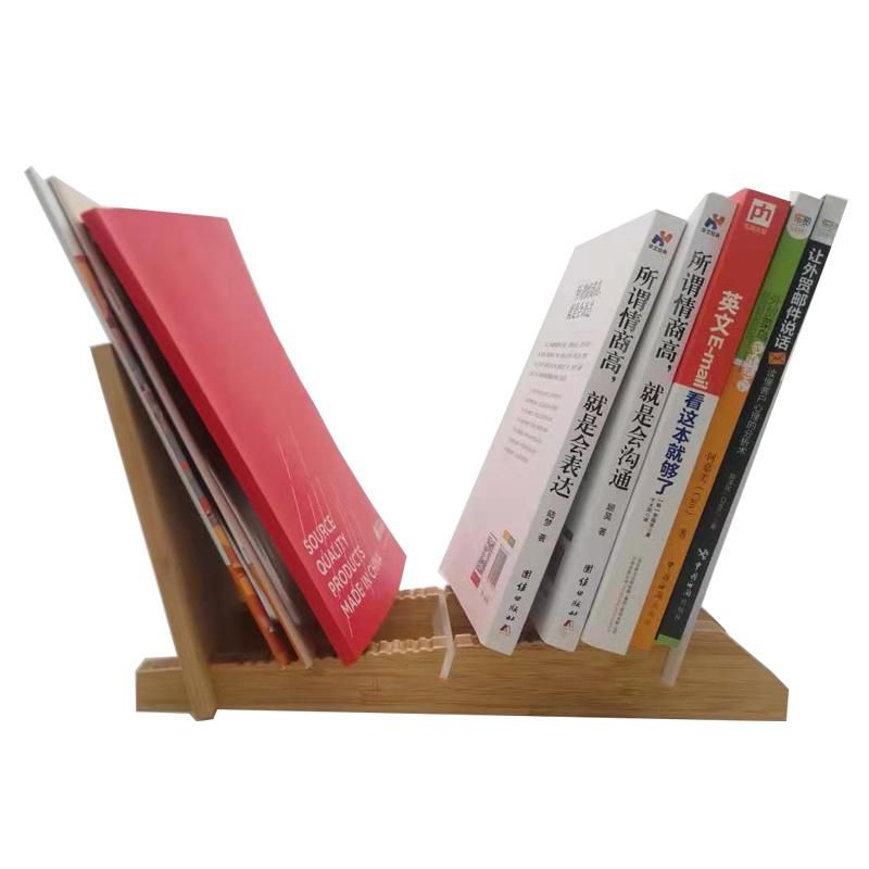 Bamboo Desktop Storage Rack Adjustable Bookcase Easy Assembly Display Rack