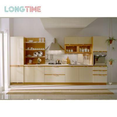 Foshan Manufacturer Wholesale Modern PVC Membrane Solid Wood Kitchen Cabinet