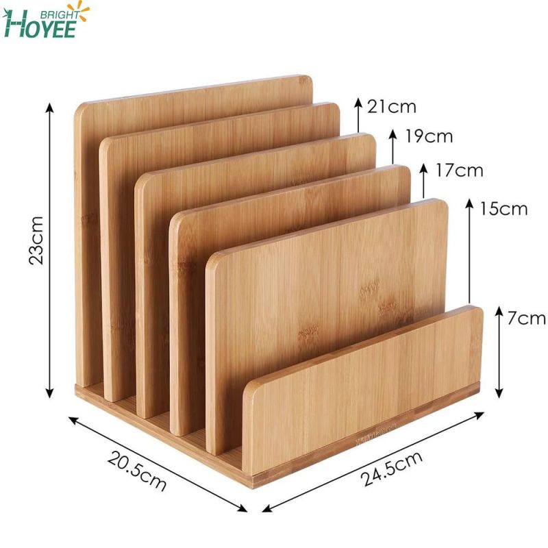 Bamboo Office File Sorter Rack