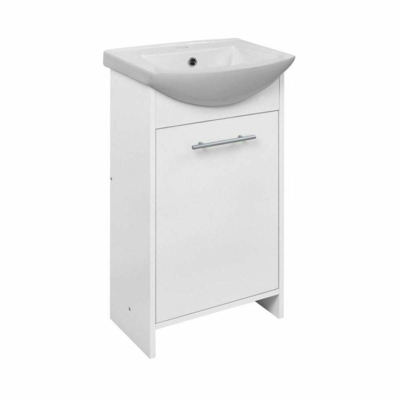 Bathroom Furniture Ceramic Washbasin with Vanity Unit Washbasin Drawers White 50 Cm